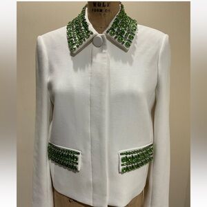 New Veronica Beard Imogen Embellished Cropped Jacket $898 Size 0